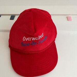 Vintage Overwaitea Save-On-Foods Corduroy Hat - Red